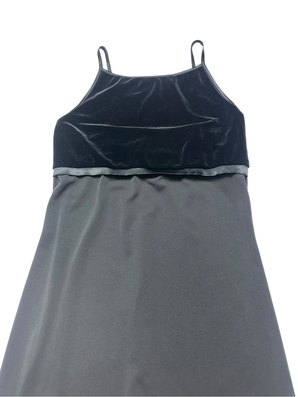 Vintage 90s Byer Too Velvet Maxi Dress M Black Y2K Slip Made USA